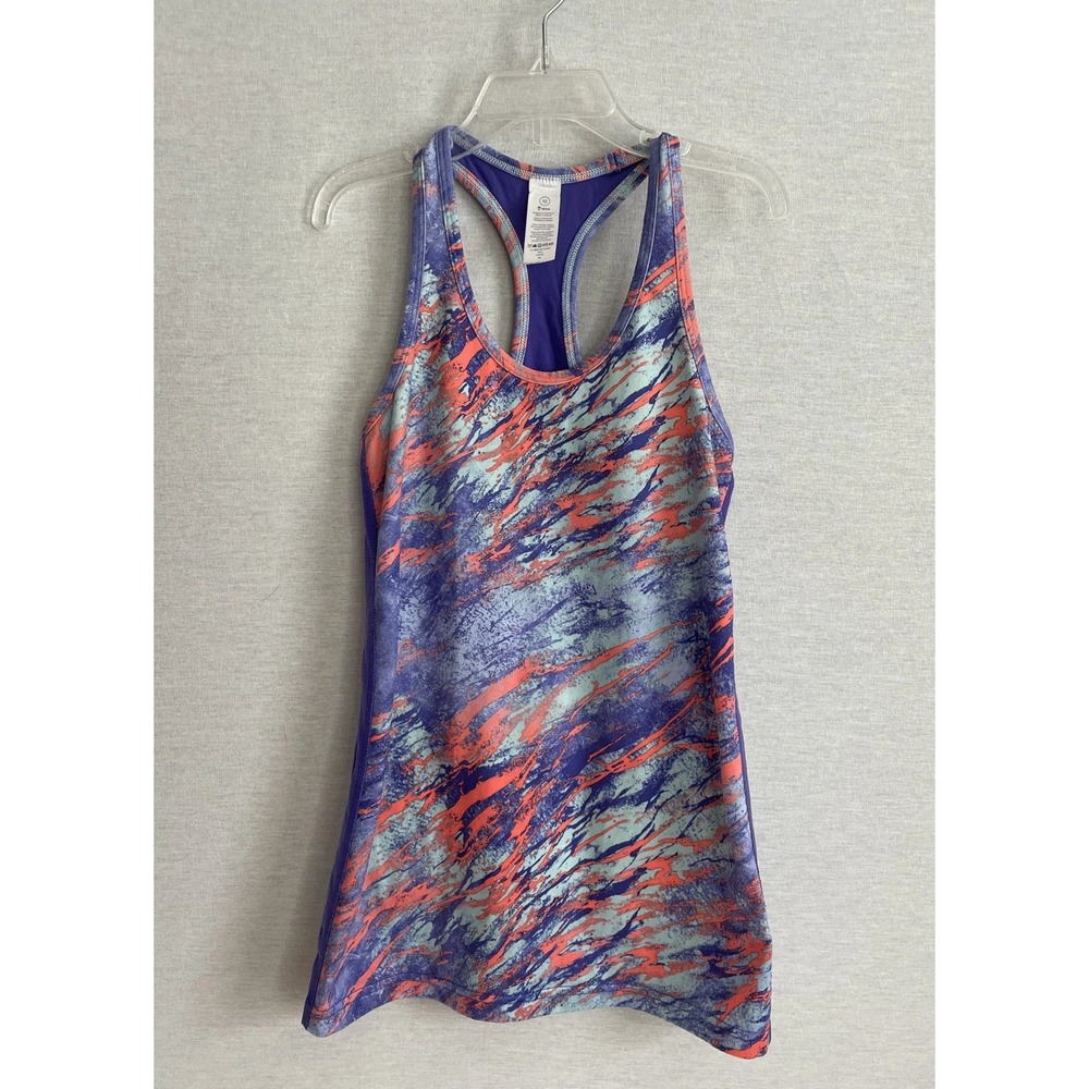 Ivivva Tank Top Girls 10 Purple Orange Abstract Racerback Activewear Sporty Yoga